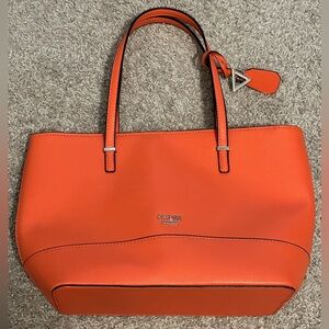 Guess Tote Bag in bright orange color